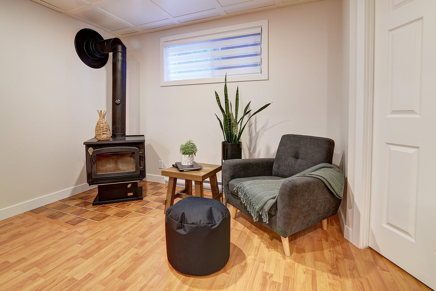 Completed basement interior