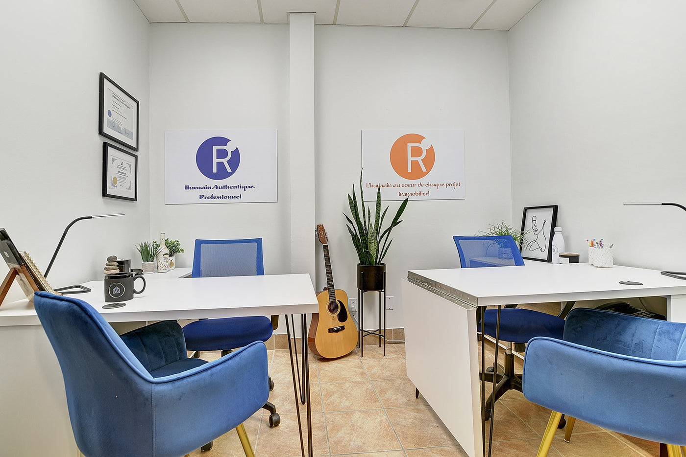 Finished home-office interior