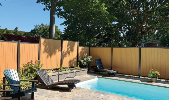 Wood and steel pool enclosure