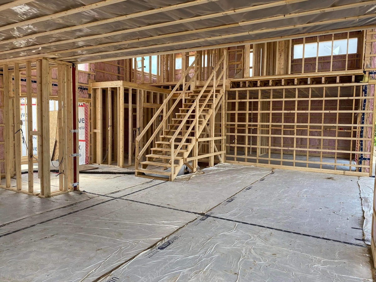 Interior wall and stair framing
