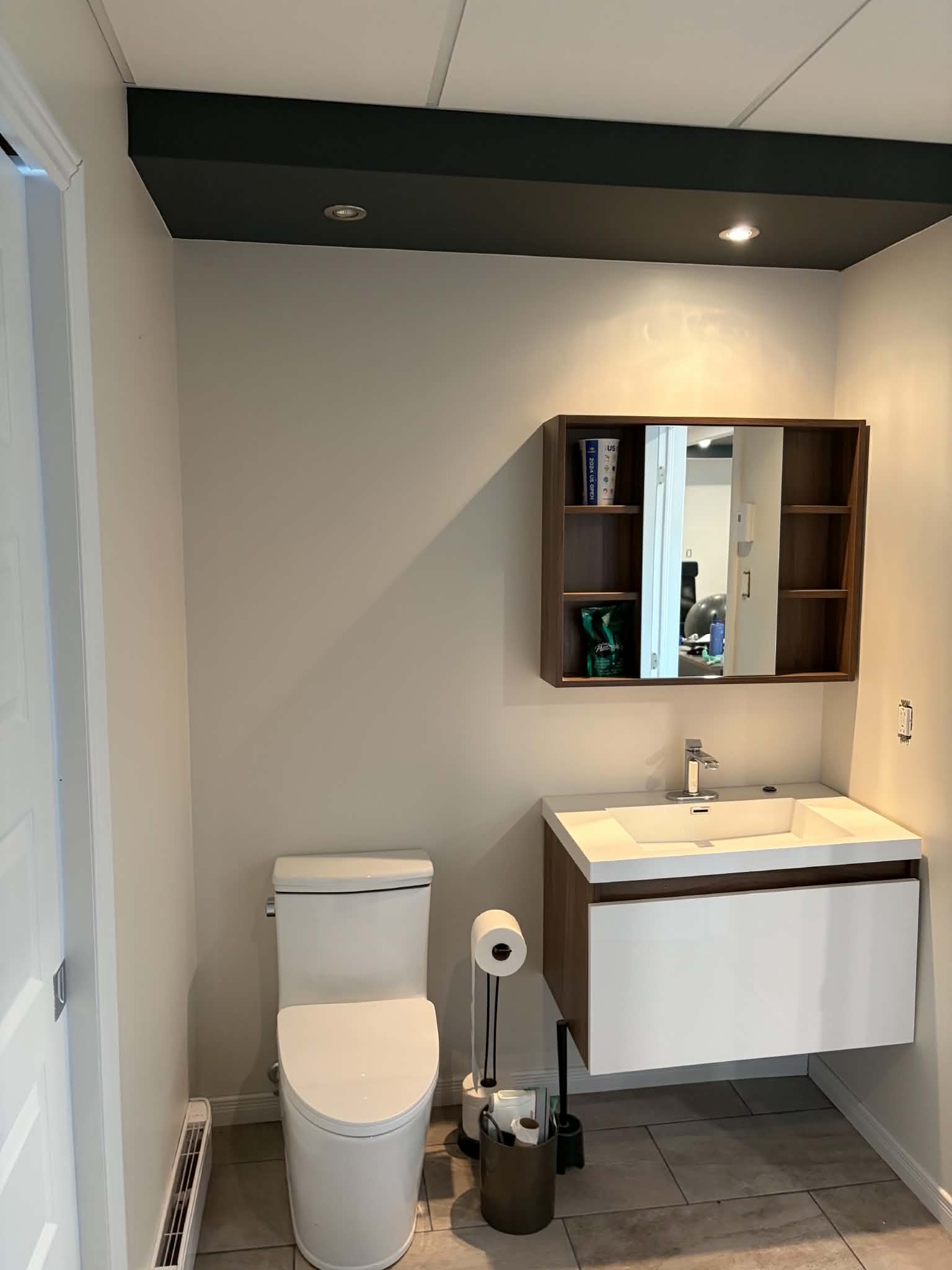 Finished powder-room paintwork