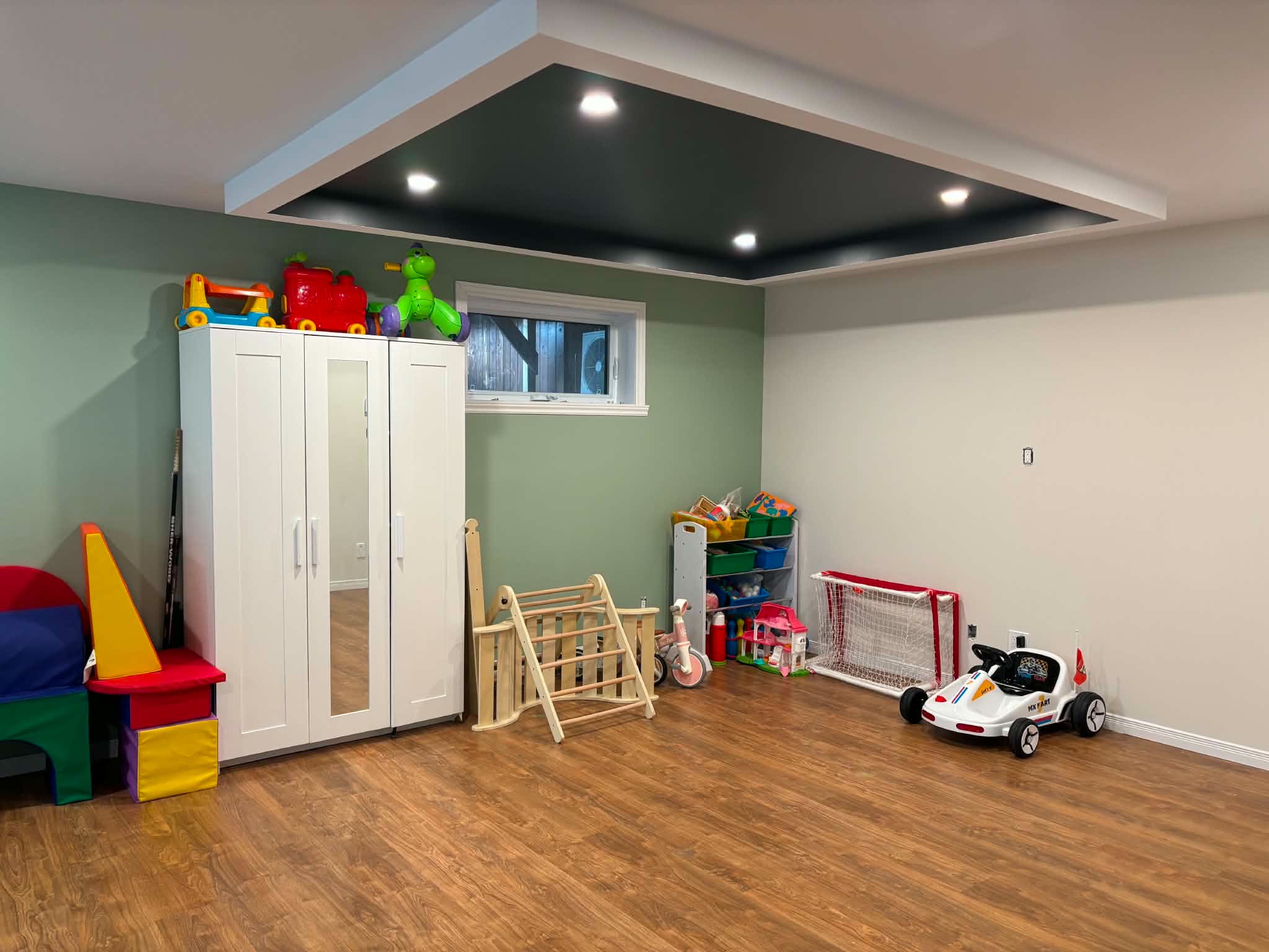 Paint and ceiling repair result in an occupied room