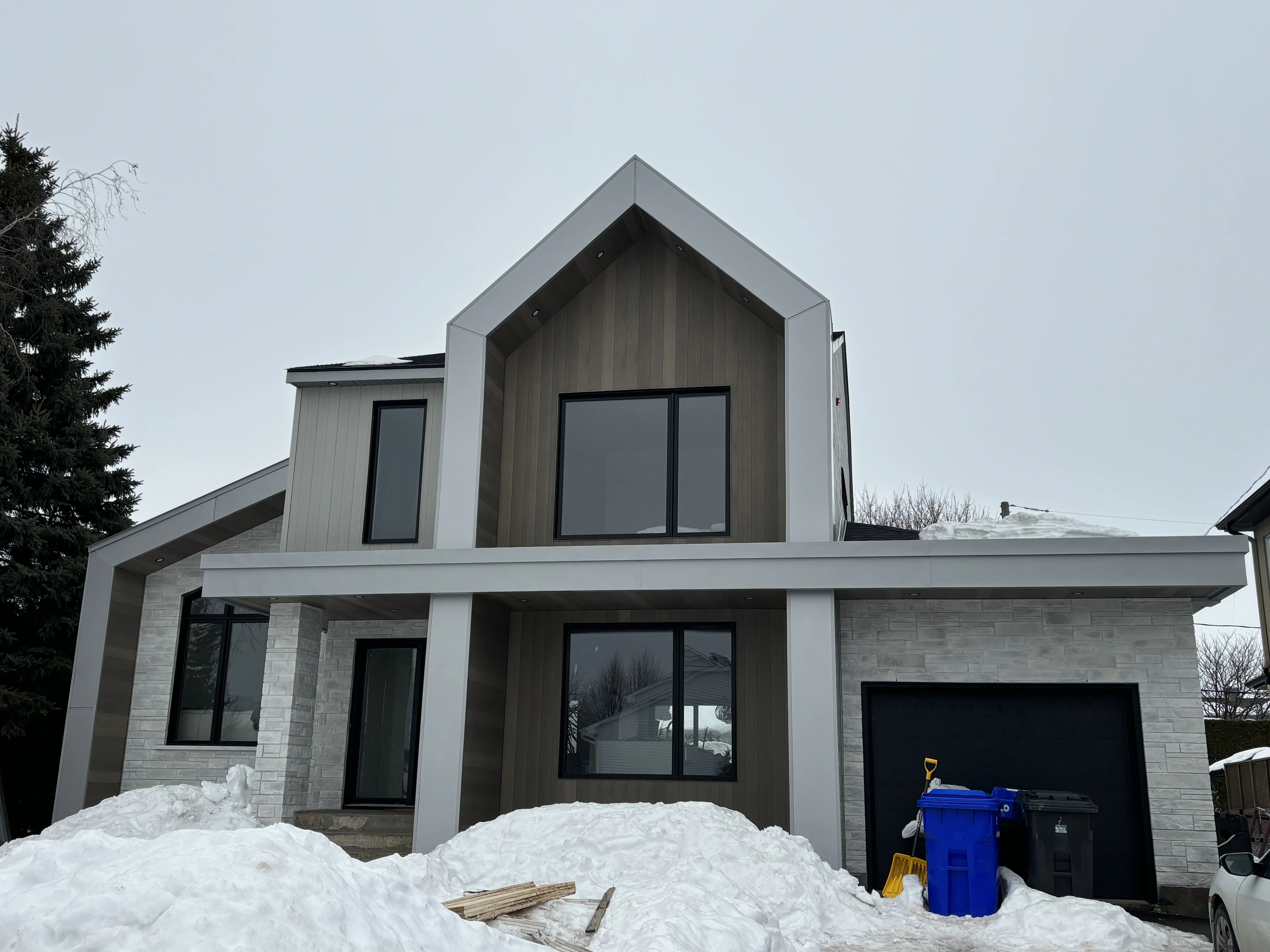 Contemporary house with vertical cladding